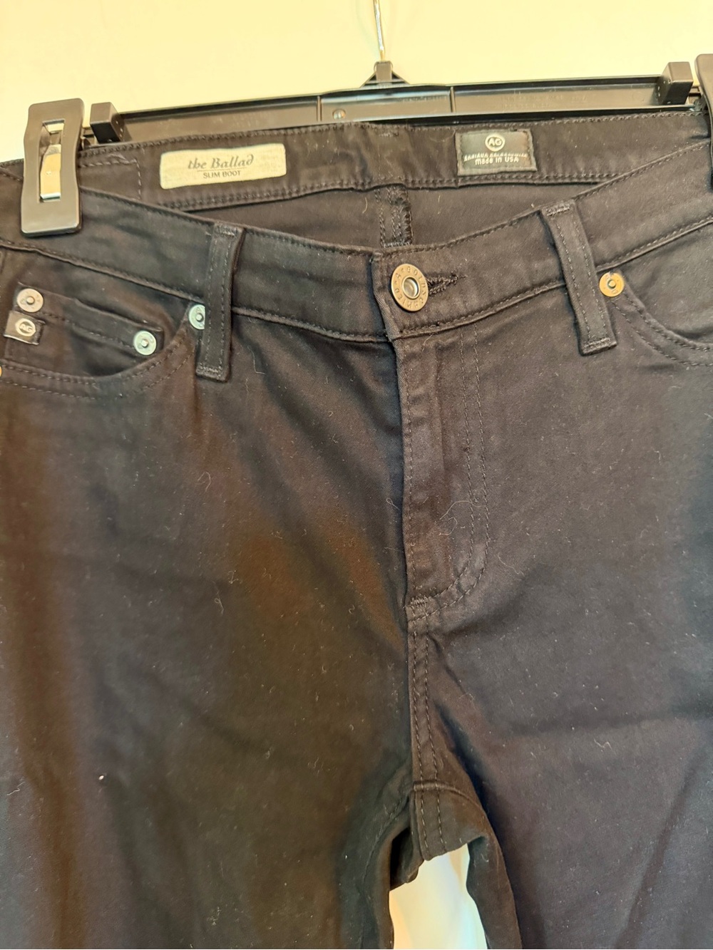 Anthropologie Adriano Goldschmied The Ballad Slim Boot Sateen Black Jeans